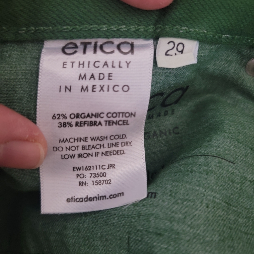 Etica, Green Wide Leg Jeans, Size 29 - Picture 5 of 8